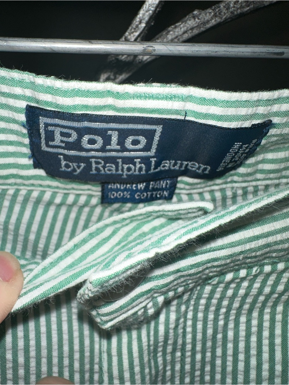 Polo Ralph Lauren Striped Green Seersucker Pants - Picture 4 of 9